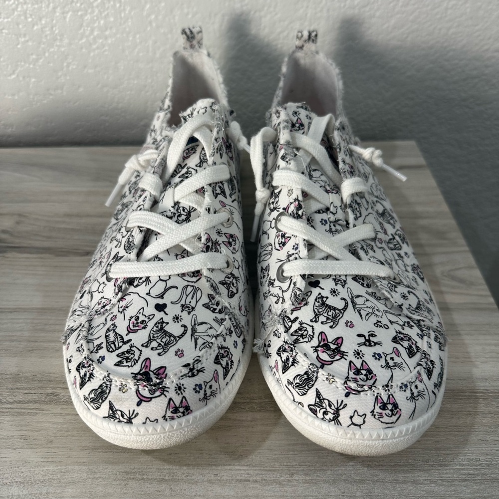 Skechers Bobs B Cute White Glam Kitty Womens Memory Foam Size 9.5